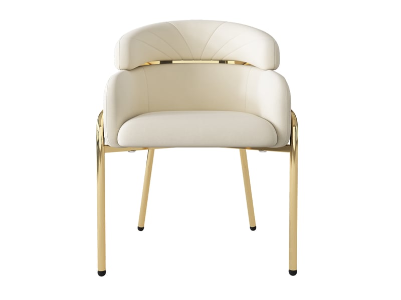  Chaise de salle à manger,54x57x79 cm,avec pieds métal,velours,beige  - Conforama A