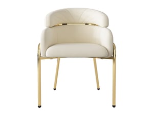 Chaise de salle à manger,54x57x79 cm,avec pieds métal,velours,beige