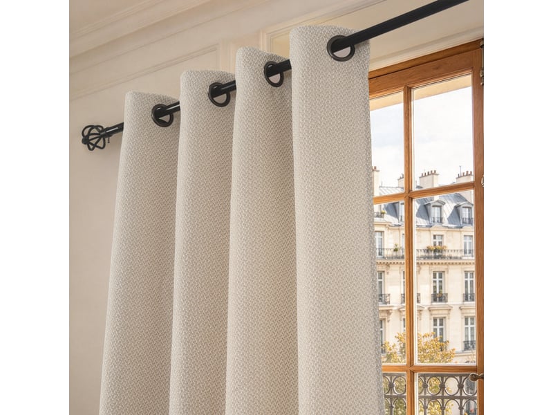 Lot de 2 rideaux à œillets 140 x 240 cm victoria fils teints jacquard - Conforama C