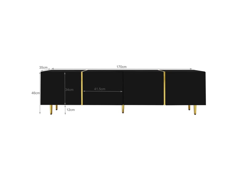 Ensemble meuble tv et table basse 180 cm noir brillant – design moderne et élégant - Conforama C