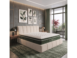 Ensemble matelas et sommier 160x200 cm Ressorts + mémoire de forme <strong>Sampur</strong> <strong>PREMIUM</strong> soutien Medium épaisseur 33 cm