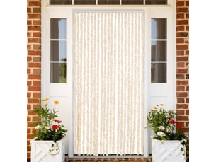 Rideau anti-mouches, moustiquaire beige et blanc 90x220 cm chenille cf43496