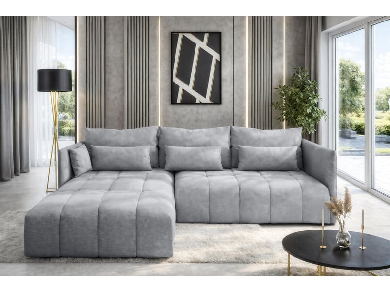  Canapé d'angle gris clair avec fonction couchage cosmova Cosmova - Conforama B