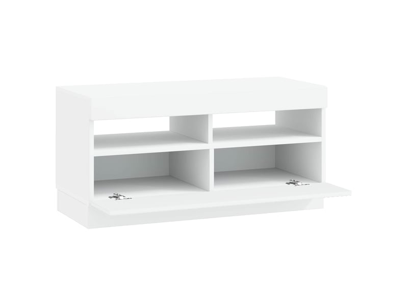  Meuble tv - banc tv - meuble de rangement led blanc bois d'ingénierie  - Conforama E