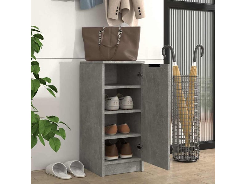  Meuble à chaussure, armoire à chaussures gris béton 30x35x70 cm bois d'ingénierie  - Conforama C