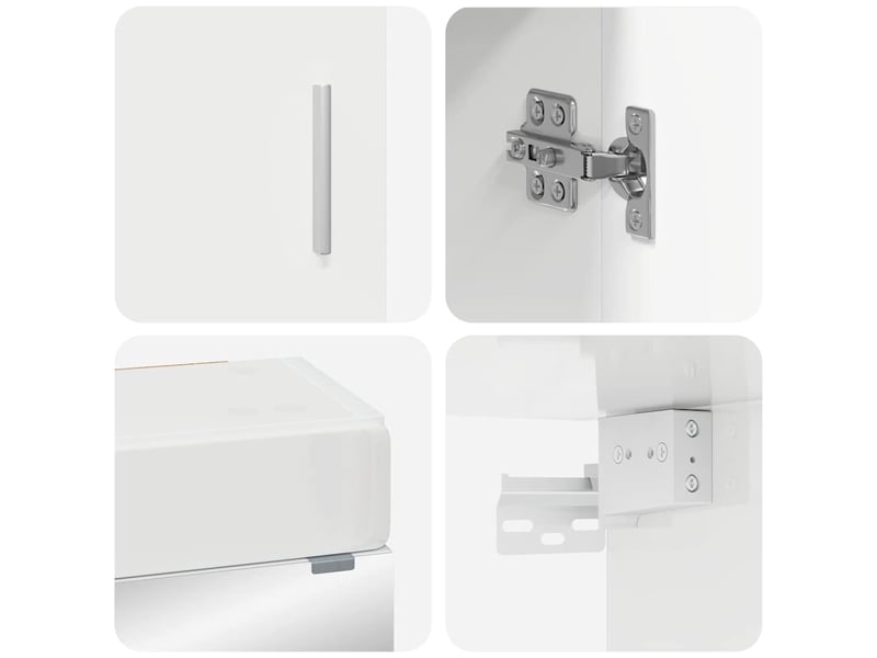  Ensemble de mobilier de salle de bain tulum 3 pc blanc brillant cf64717  - Conforama D