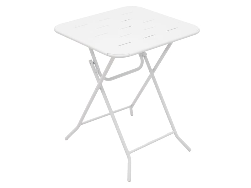  Salon de jardin pliant,60x60x73 cm,3 pièces avec 2 chaises et table,acier,blanc  - Conforama E