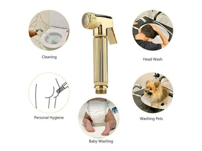  Toilette douchette bidet portable murale spraytête de pulvérisationdouchette à main or  - Conforama E