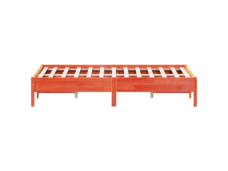  Lit double- lit adulte -  cadre de lit sans matelas  marron 160x200cm bois pin massif  - Conforama D
