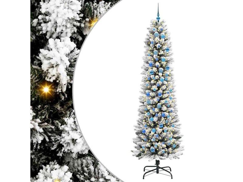  Sapin de noël artificiel, arbre de noël blanc 240 cm pvc, métal et plastique shl8870  - Conforama A