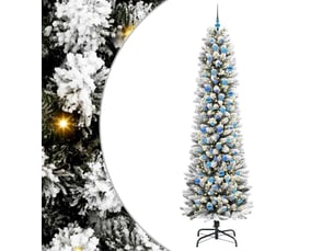 Sapin de noël artificiel, arbre de noël blanc 240 cm pvc, métal et plastique shl8870