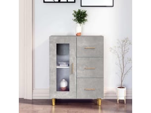 Buffet - bahut - meuble de rangement gris béton 69,5x34x90 cm bois d'ingénierie