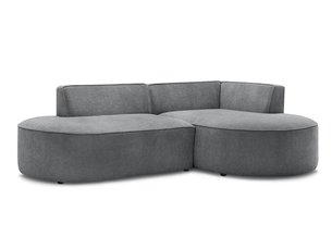 Canapé d'angle droit fixe BOBOCHIC ROUSSEAU 4 places Tissu Gris foncé