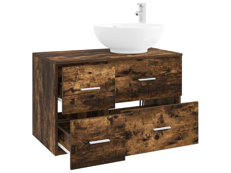  Ensemble de mobilier de salle de bain 2 pc chêne fumé cf64080  - Conforama C