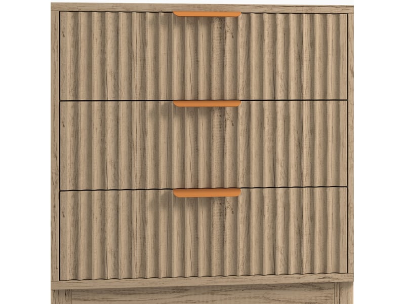 Table de chevet 3 tiroirs avec prise intégrée 60x40x60 cm chêne clair - Conforama E