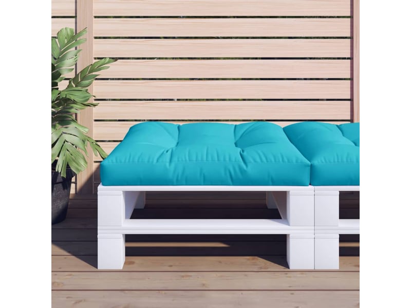  Coussin de palette, coussin de chaise, coussin de canapé turquoise 70x70x12 cm tissu cf55483  - Conforama B