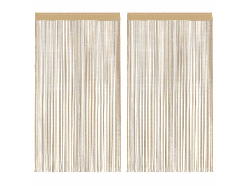  Lot de 2 rideaux en fils, rideau de porte 100 x 250 cm beige cf43836  - Conforama B