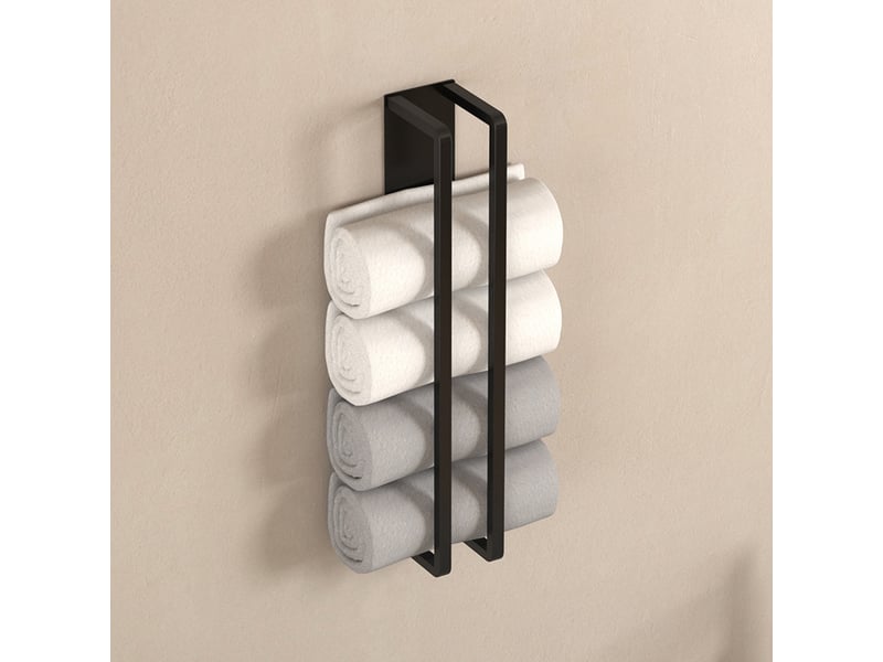  Porte-serviettes de salle de bain - barre porte-serviettes en fer noir - porte-serviettes de 40 cm - convient pour la salle de bain et la chambre  - Conforama D