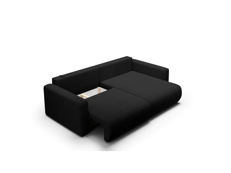  Canapé d'angle convertible 5 places welly noir  - Conforama B