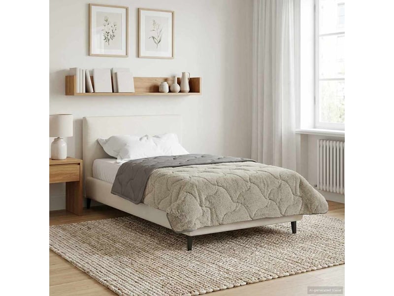  Couette - duvet d'été 135 x 200 cm été gris clair respirant  - Conforama D