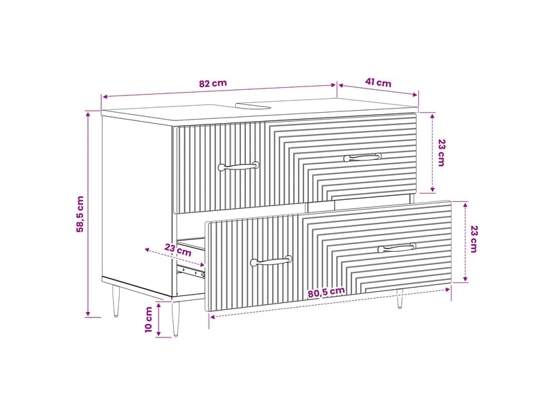  Meuble sous lavabo de salle de bain haarlem blanc brillant cf64886  - Conforama E