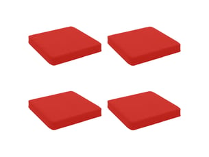 Lot de 4 coussins de siège, coussins d'assise vught 100 % polyester rouge cf60735