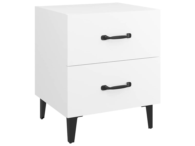  Lot de 2 tables de chevet - cabinet de chevet - table de nuit blanc 40x35x47,5 cm  - Conforama D
