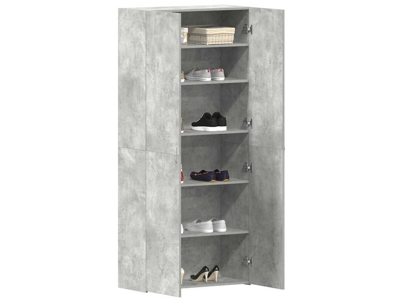  Meuble à chaussure, cabinet à chaussures 80x35.5x180 cm bois d'ingénierie gris shl1045  - Conforama C