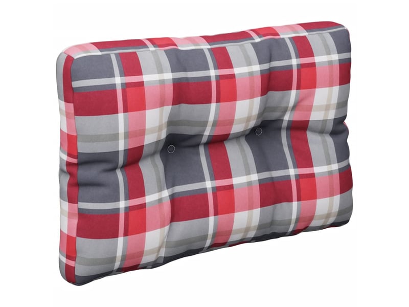  Coussin de palette, coussin de chaise, coussin de canapé motif à carreaux rouge 50x40x12 cm tissu cf55375  - Conforama D
