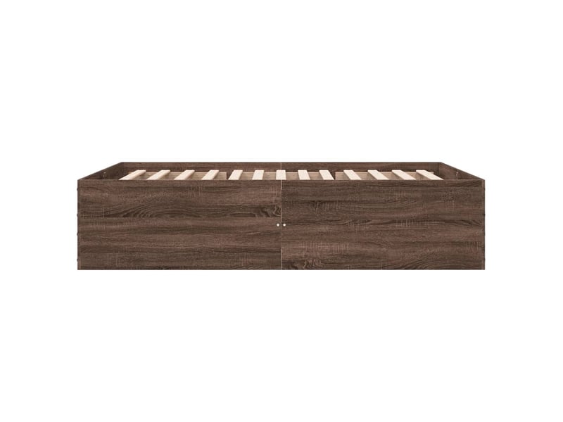  Lit adulte, lit semi-double, cadre de lit sans matelas chêne marron 135x190cm cf12770  - Conforama E