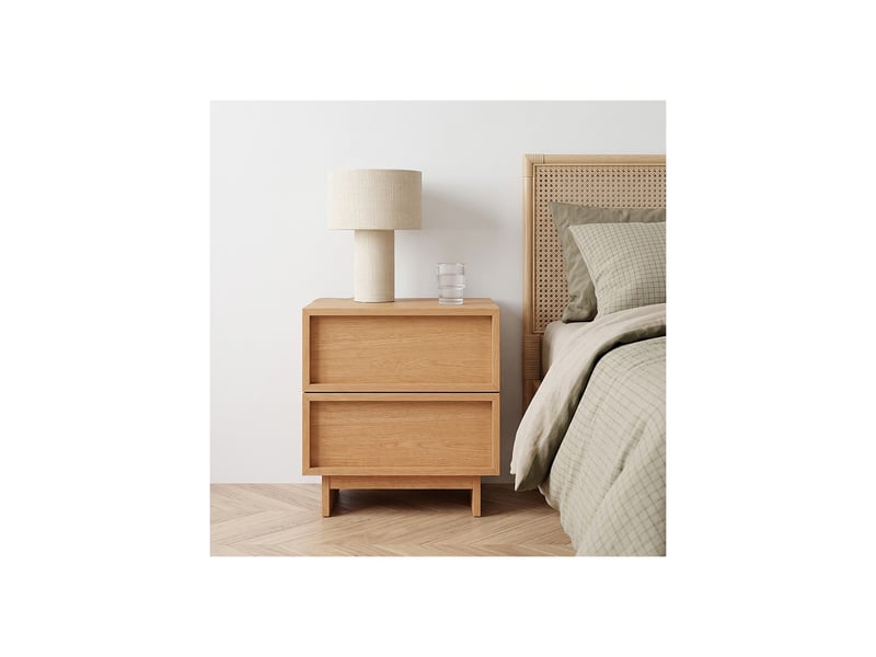  Table de chevet effet bois clair 2 tiroirs 40 x 38,5 x 45 cm 63269 - Conforama D