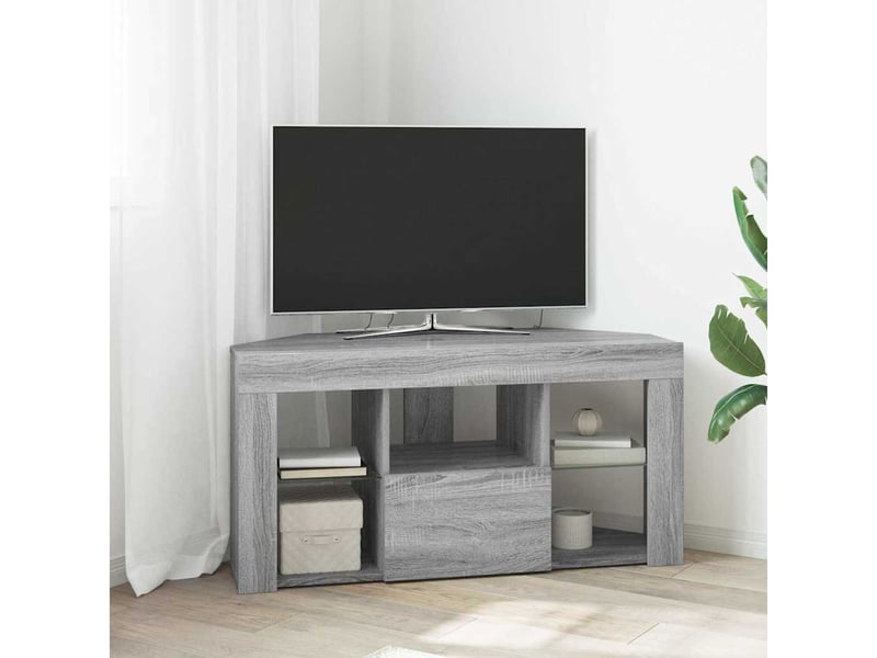 Meuble tv led d'angle 100x40x50 cm gris sonoma - Conforama B