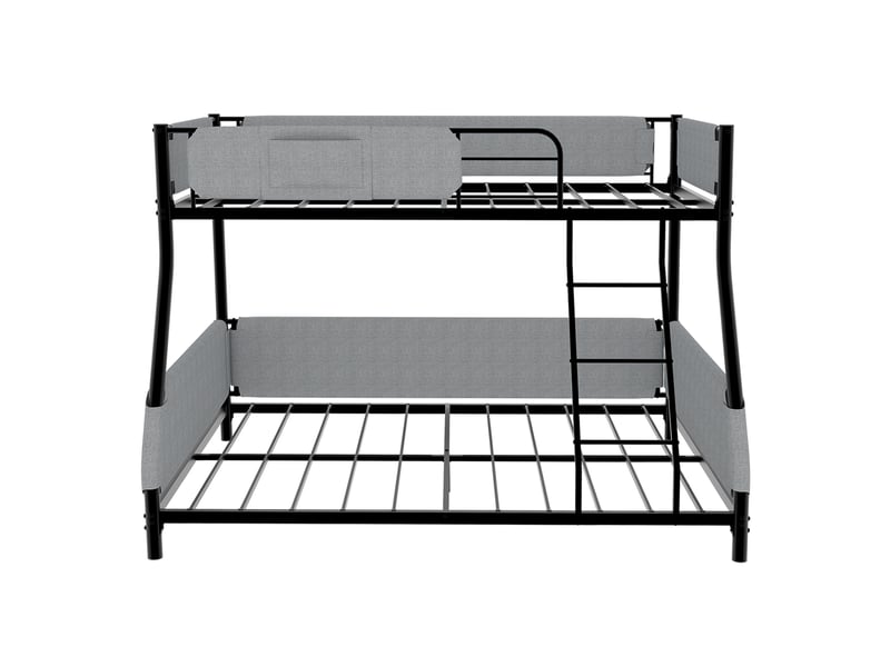  Lit superposé avec poche textile 90 × 190 140 × 190 cm, noir et gris IKSETERA TRADING LTD - Conforama W