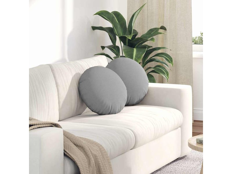  Lot de 2 coussins de siège, coussins décoratifs tissu gris nuage ø40 x 13 cm cf59834  - Conforama B