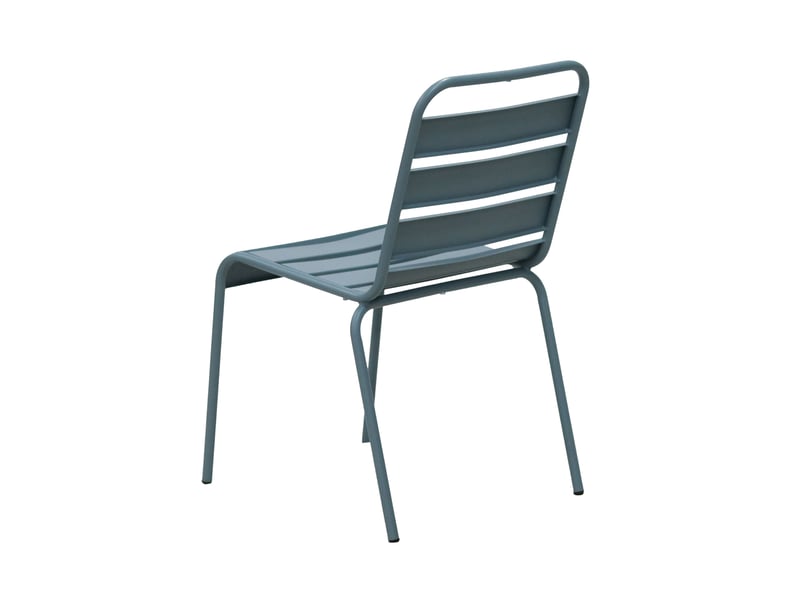 Lot de 2 chaises de jardin en métal bleu gris - baca - Conforama D