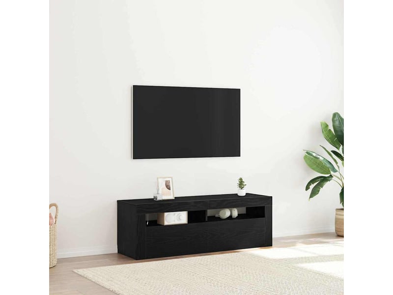  Meuble tv - banc tv - meuble de rangement 120 x 35 x 40 cm chêne noir bois d'ingénierie  - Conforama B