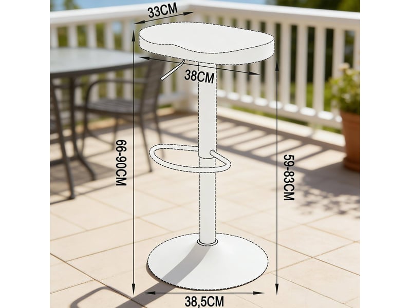  Tabouret de bar 66-90x38x33 cm réglable en hauteur et pivotant bois métal brun rustique  - Conforama C