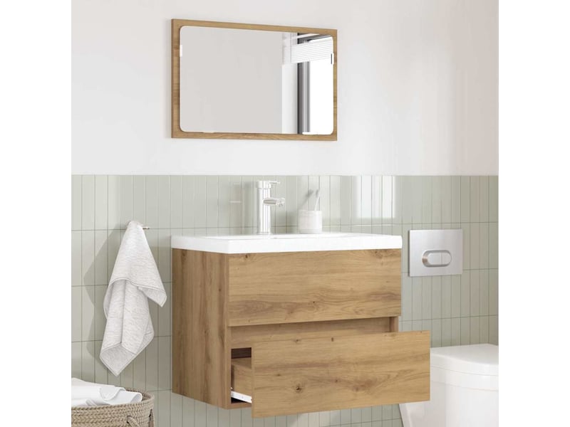  Ensemble de mobilier de salle de bain 2 pc chêne artisanal cf64072  - Conforama B