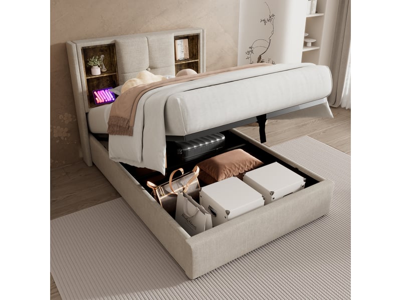  Lit en lin naturel 90 x 200 cm  - Conforama B