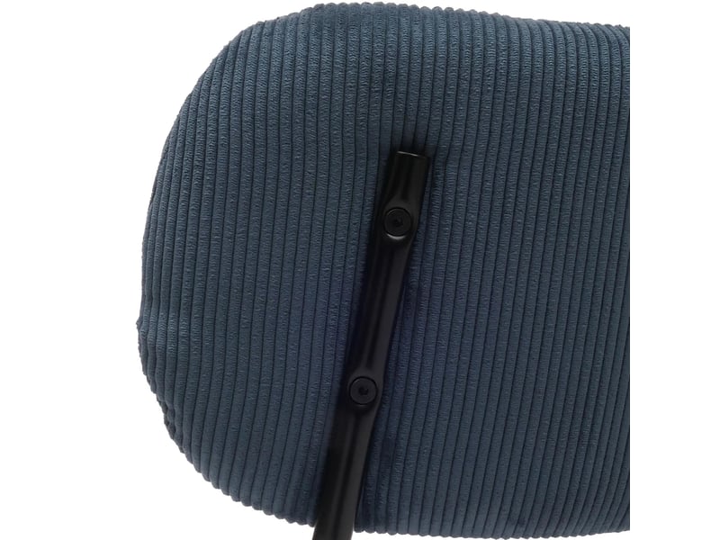  Lot de 2 chaises de salle à manger assise et dossier rembourrés avec protections de sol réglables velours côtelé bleu et acier 04_0009532  - Conforama E
