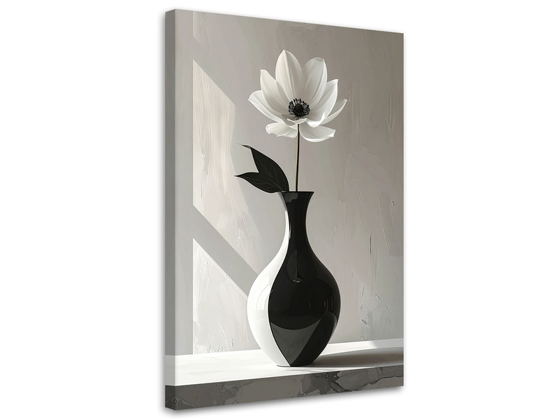  Tabelau sur toile, fleur blanche dans un vase noir 60x90 1328138802 - Conforama A