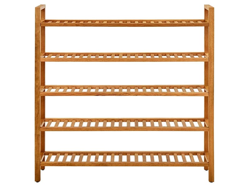  Étagère à chaussures, meuble à chaussures à 5 niveaux 100x27x100 cm chêne massif  - Conforama A