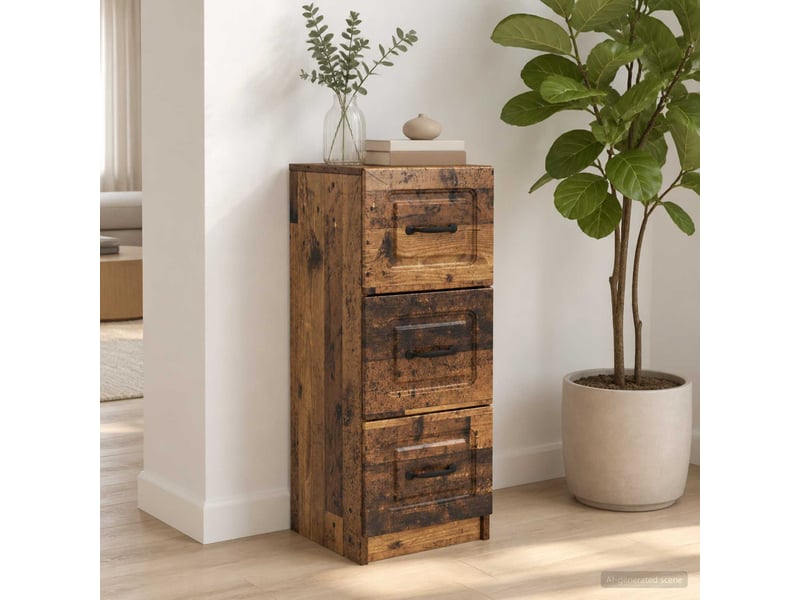  Armoire de rangement bureau, armoire à tiroirs bois ancien 33 x 34,5 x 87 cm  - Conforama D