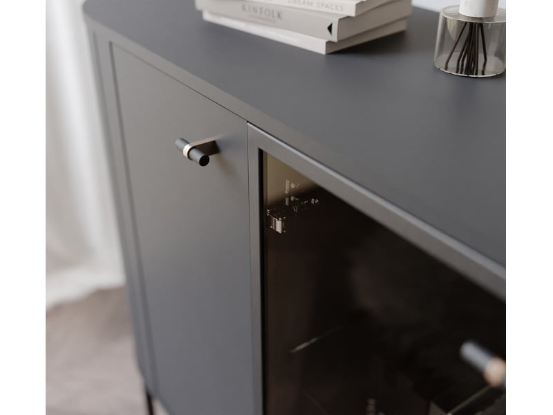  Commode salon avec vitrine sento - commode chambre - 190x40x81 cm - 3 portes - noir SENTO - Conforama C