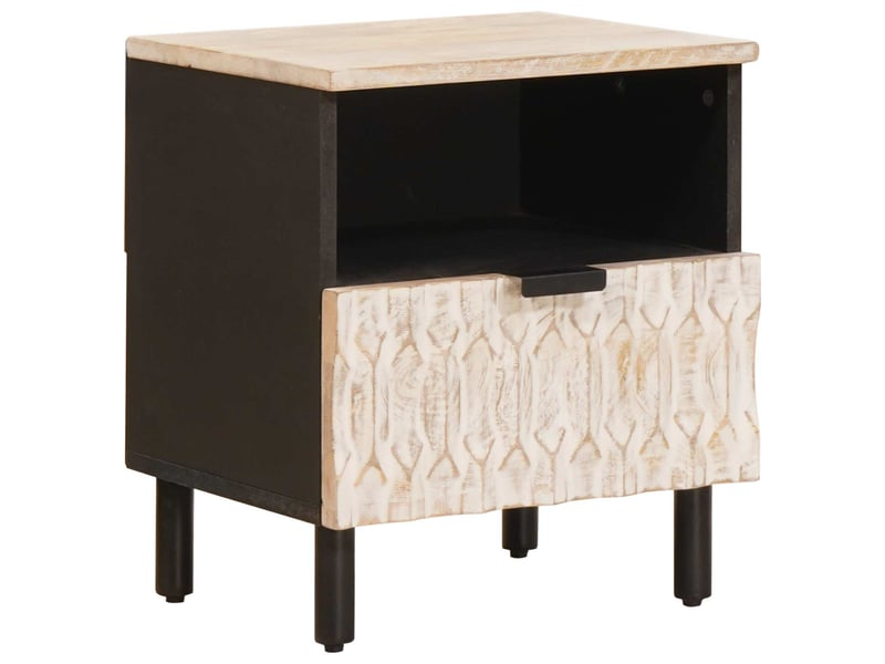  Table de chevet avec tiroir 2 pièces blanc 40 x 33 x 46 cm  - Conforama A