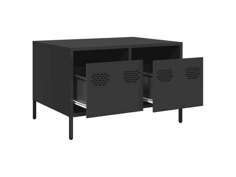  Meuble tv - banc tv - meuble de rangement noir 68x50x43,5 cm acier laminé à froid  - Conforama E