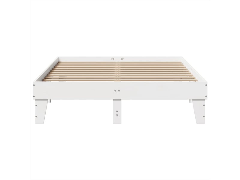  Lit double- lit adulte -  cadre de lit sans matelas blanc 140x190 cm bois de pin massif  - Conforama C