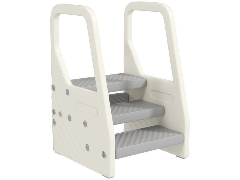  Marchepied enfant escabeau 3 marches pour enfants hauteurs réglables de 3 à 2 marches gris 43 x 42 x 65,5 cm  - Conforama B