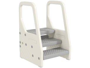 Marchepied enfant escabeau 3 marches pour enfants hauteurs réglables de 3 à 2 marches gris 43 x 42 x 65,5 cm