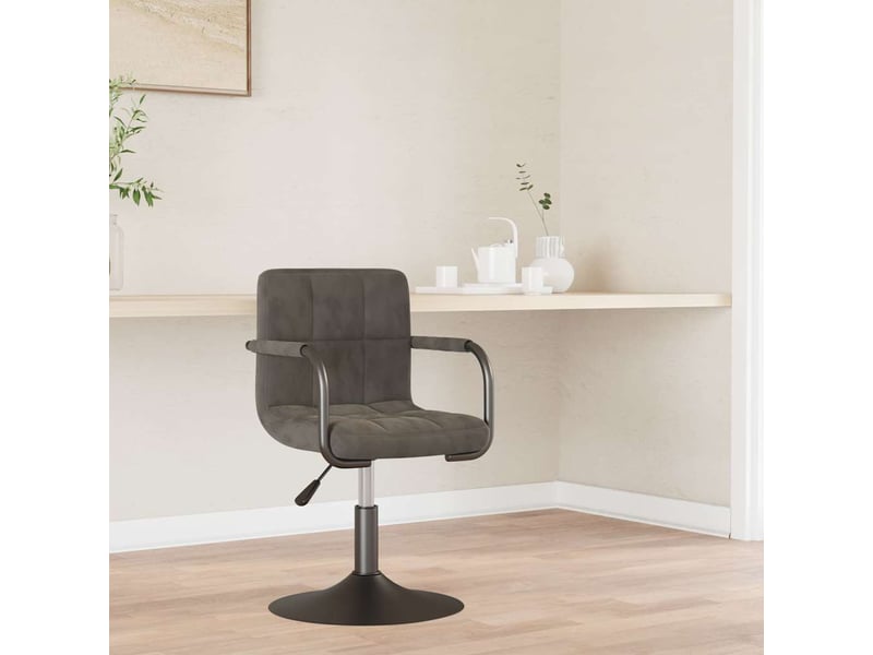  Tabouret de bar, chaise de bar gris foncé velours shl58701  - Conforama B
